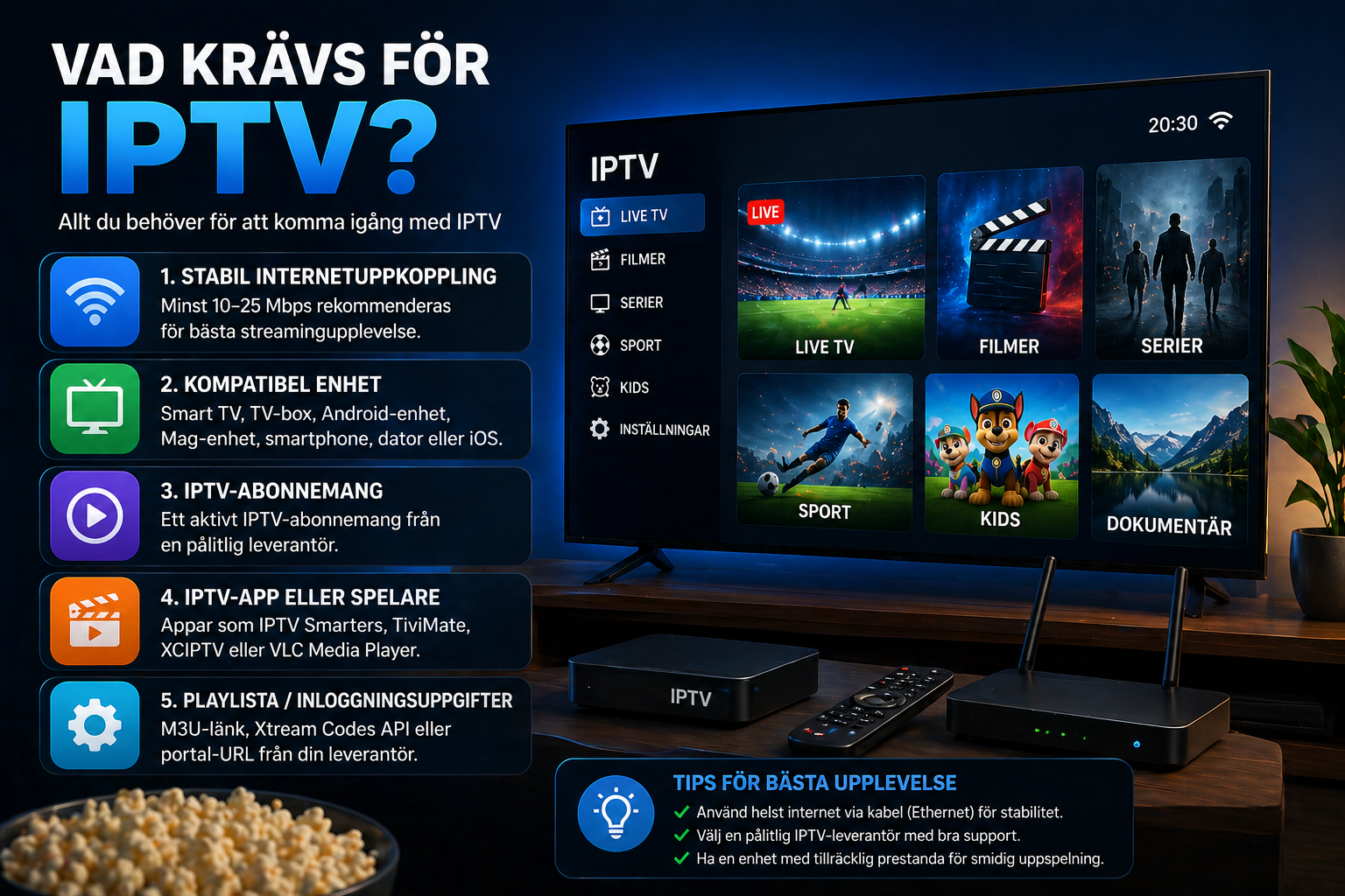 vad krävs för iptv