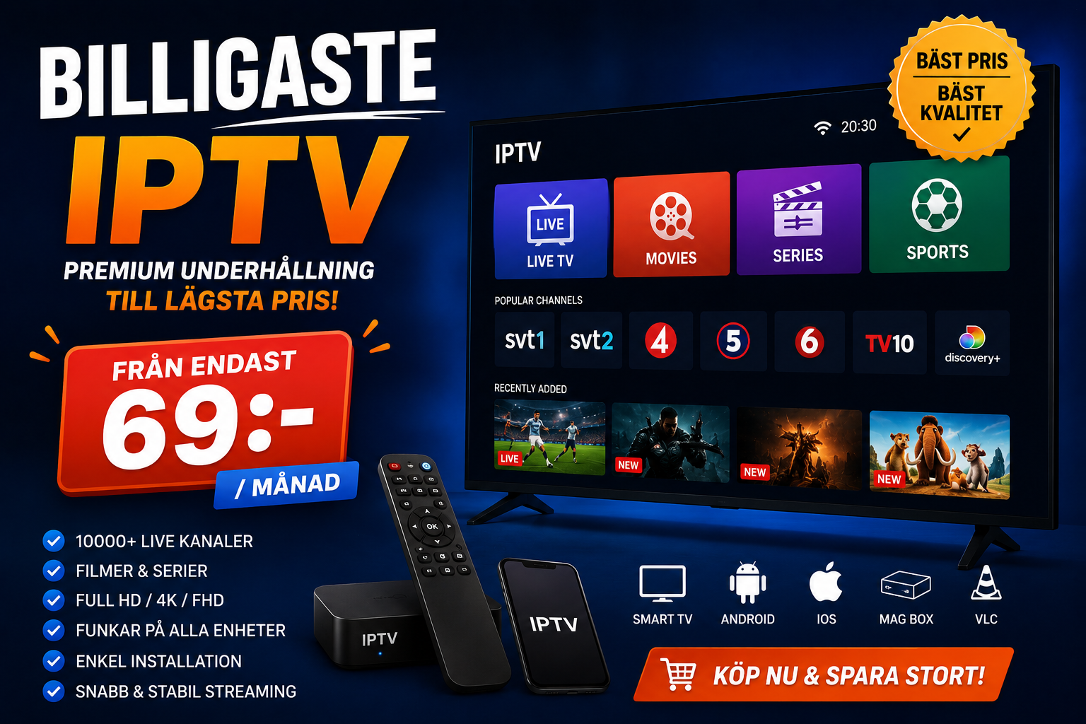 billigaste iptv